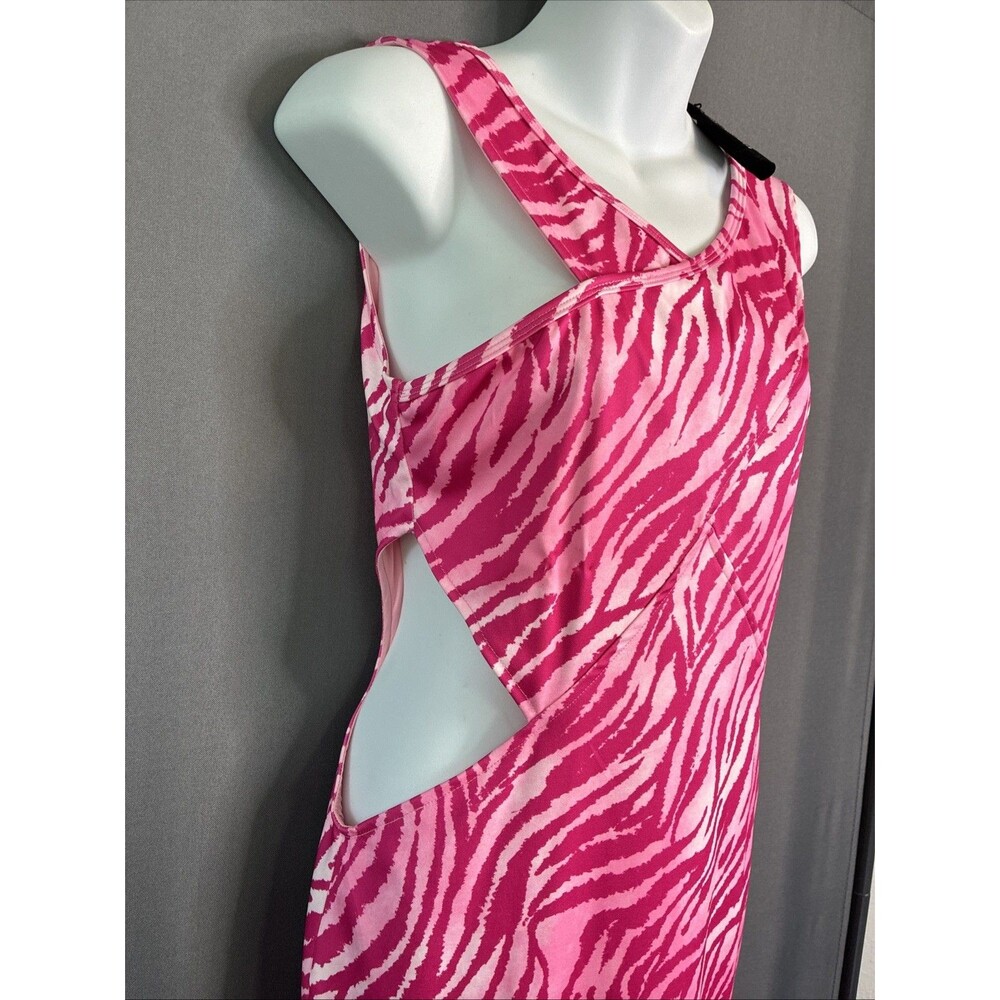 Vivienne Hu Cut Out Bodycon Cocktail Dress Sz 4 Bold Pink Zebra Print Party READ - Picture 11 of 16